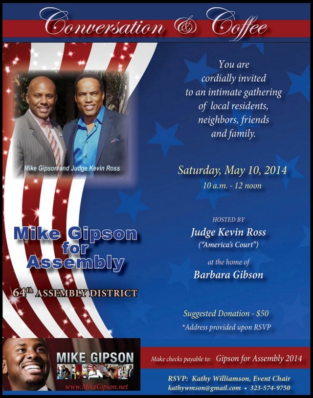 Judge Kevin Ross May 10th Event For Mike Gipson